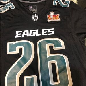 Nike Black and Green Eagles Jersey